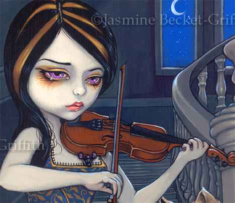 Wolf Song gothic violin vampire fairy dog art BIG PRINT | eBay