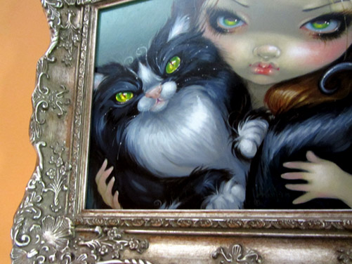 Tuxedo Cat Jasmine Becket Griffith ORIGINAL PAINTING lowbrow art big 